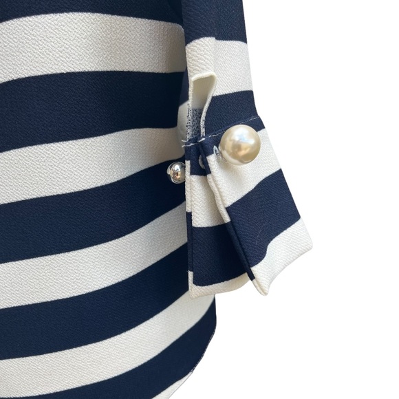 Zara Nautical Navy Striped Top | Small - Picture 6 of 14